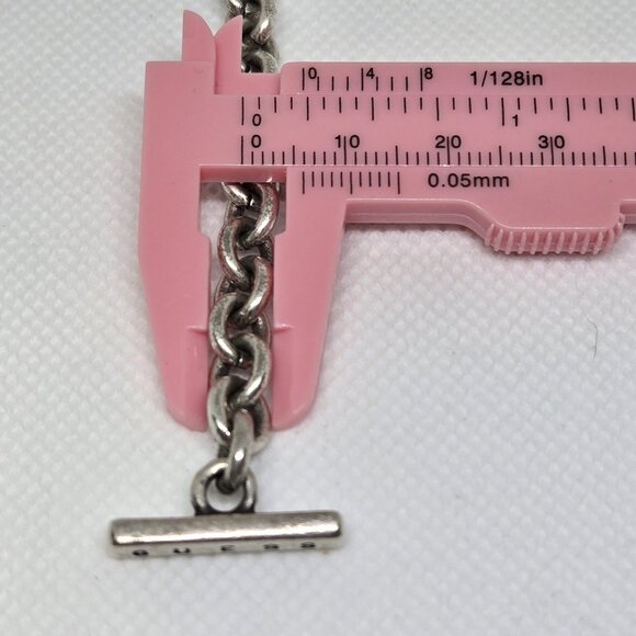 GUESS Chunky Necklace Silver O Ring Link Toggle Catch Y2K - Picture 4 of 6